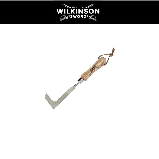Wilkinson Sword Stainless Steel Hand Patio Knife with ash wood handle for removing weeds and moss from patio paving.
