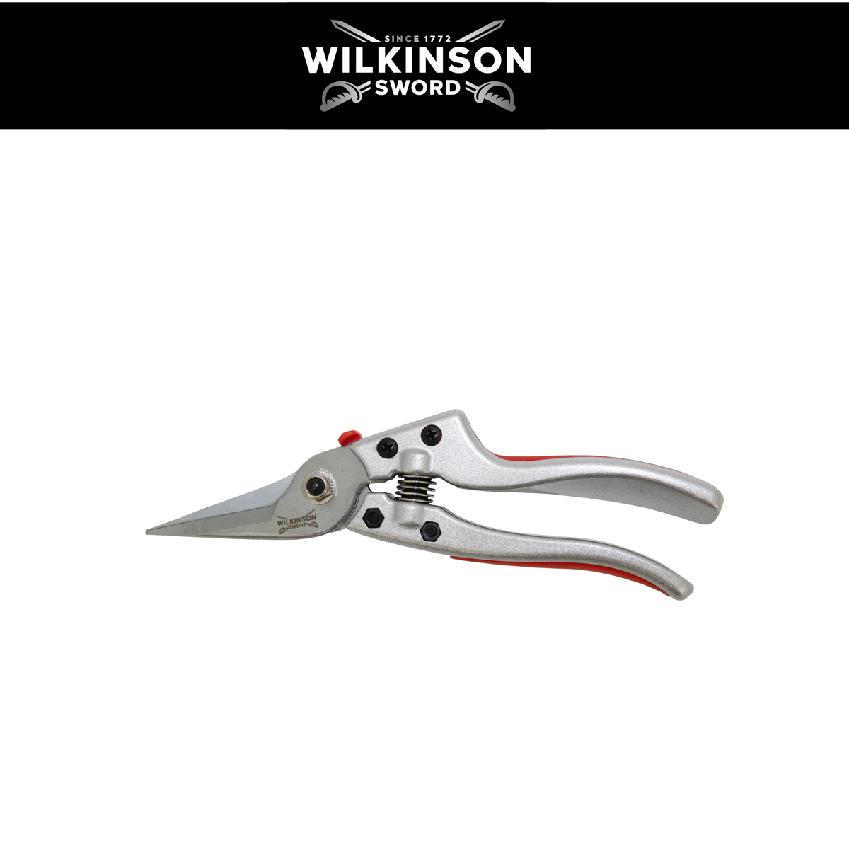 Wilkinson Sword Razorcut Comfort Pruning Snips with SK5 Japanese steel blades and cast aluminium soft grip handles for precision pruning and flower cutting.