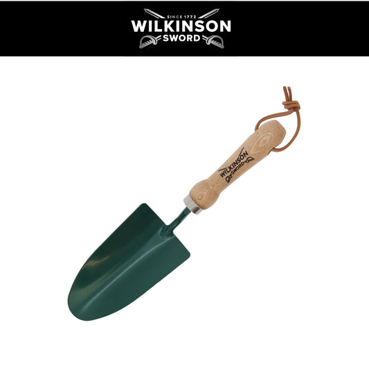 Wilkinson Sword Carbon Steel Garden Trowel with ergonomic ash wood handle