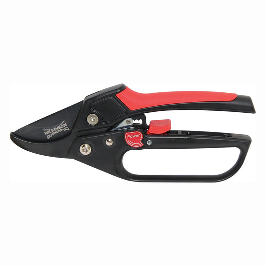 Ratchet secateurs with ergonomic handles for comfortable garden pruning and maintenance