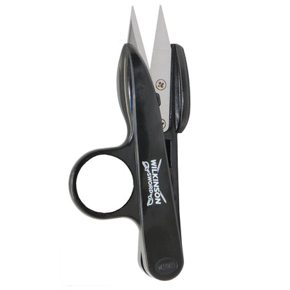 Black and silver scissors with 'Wilkinson Sword' branding on a white background