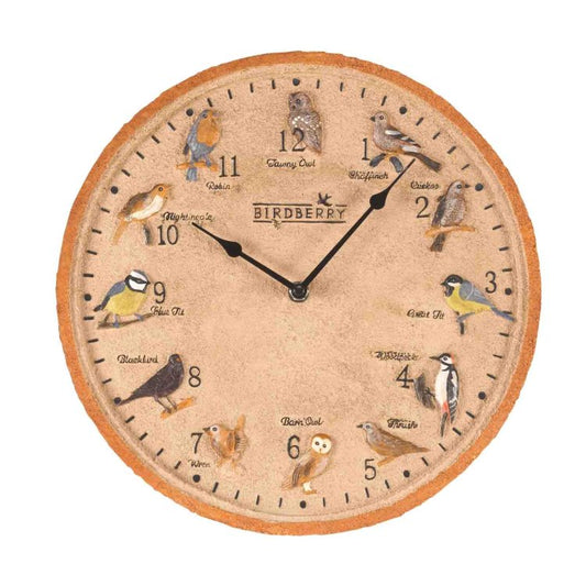 12 Inch Birdberry Wall Clock – Weather Resistant Indoor & Outdoor Garden Clock