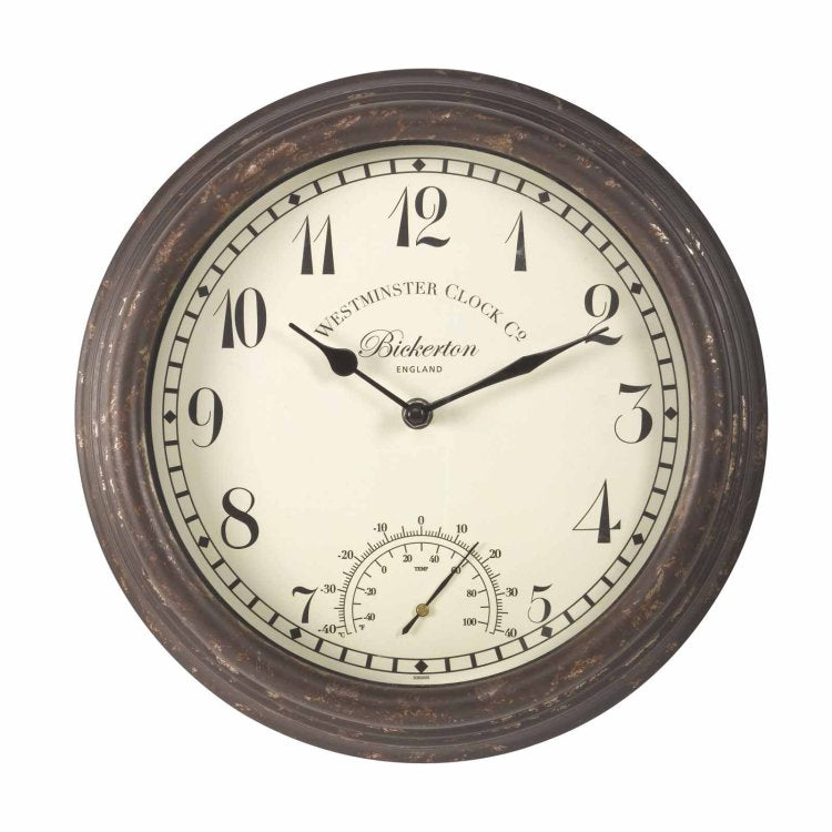 Close‑up of Bickerton clock face with Arabic numerals