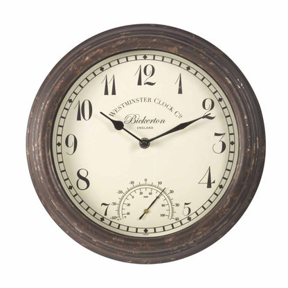 Close‑up of Bickerton clock face with Arabic numerals