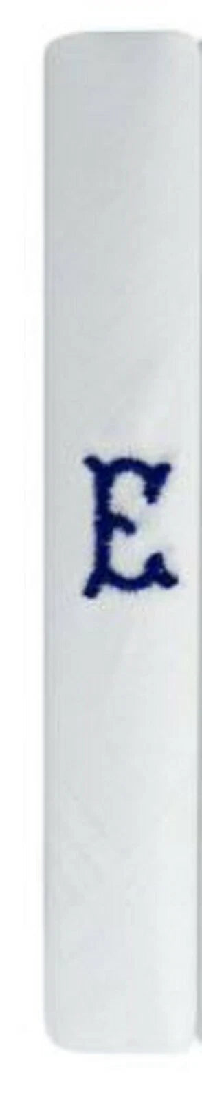 Men’s 100% Cotton Handkerchiefs – Box of 3 – White with Navy Initial