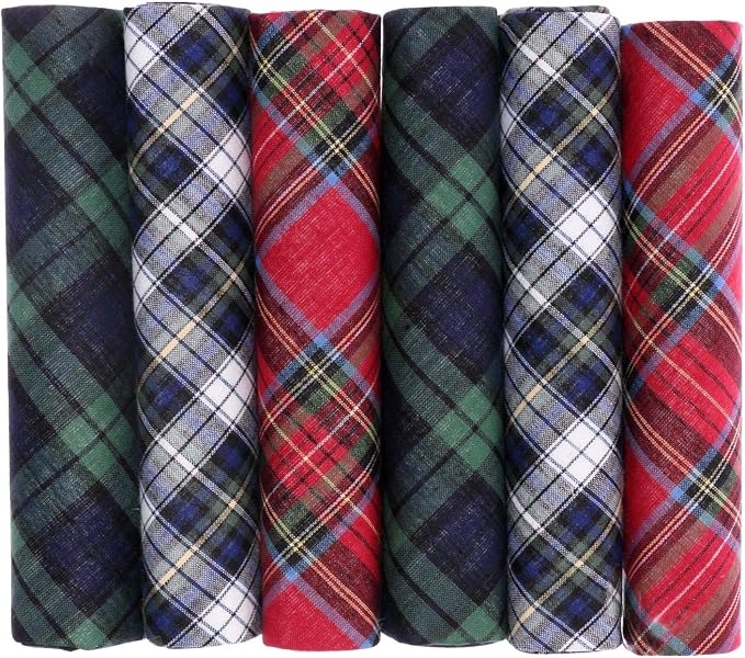 Tartan Handkerchiefs – Pack of 6 – 100% Cotton – Gift Boxed
