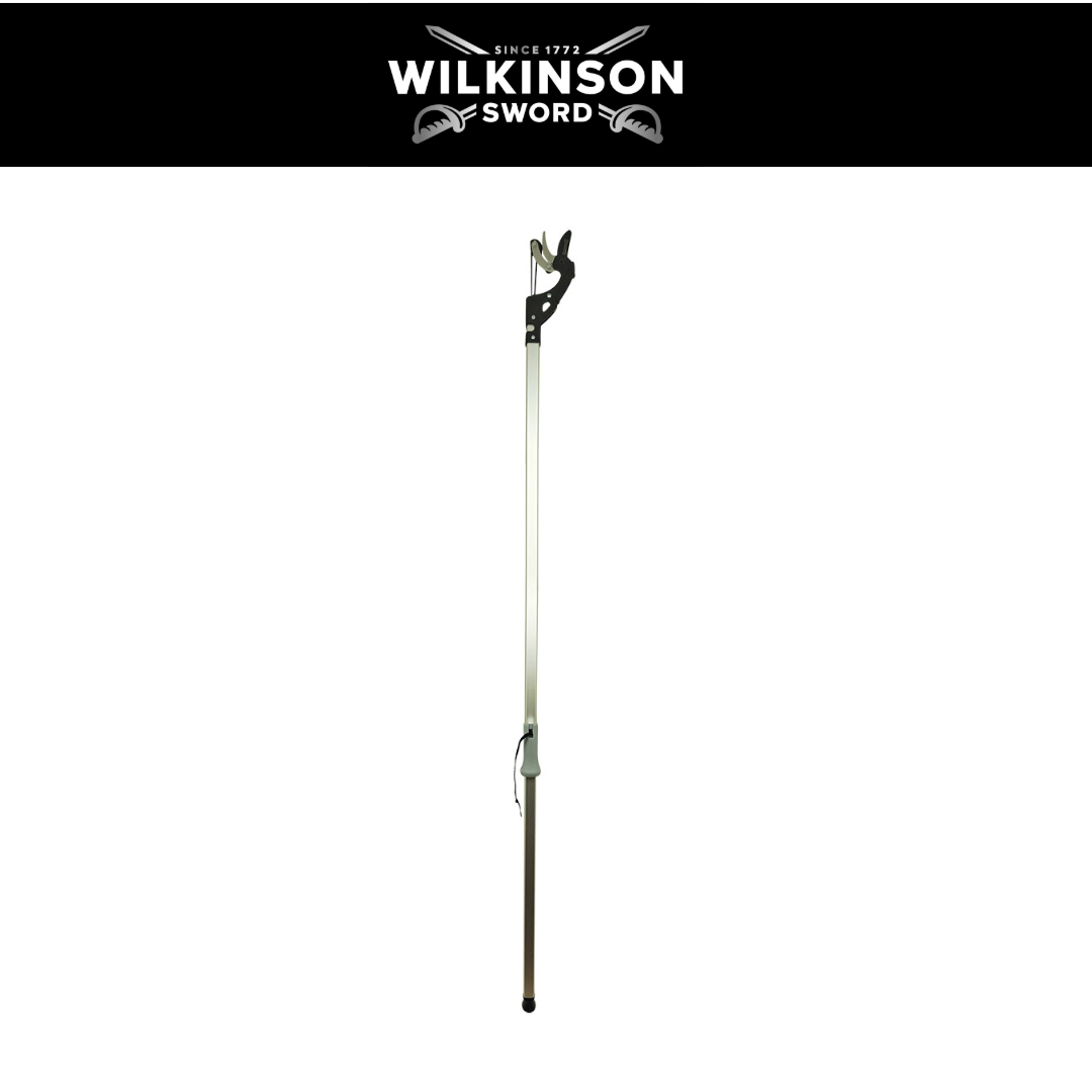 Wilkinson Sword Ultralight long reach tree pruner for cutting high branches shown on a white background with a wilkinson sword 
