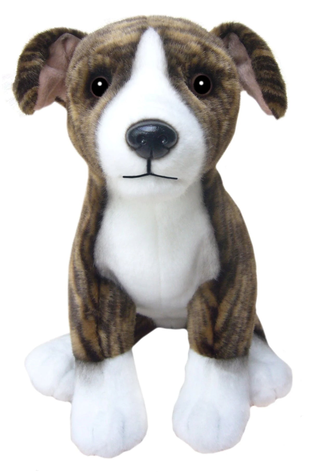 Faithful Friends Brindle Whippet Dog Soft Toy – 30cm Sitting Plush Teddy