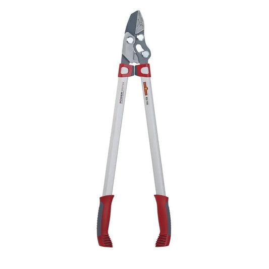 Close-up of 3x Power Cut mechanism on RS750 lopper on a white background