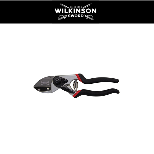 Wilkinson Sword Razorcut Pro Anvil Pruners with SK3 Japanese steel blade, zinc alloy anvil and drop-forged aluminium handles.