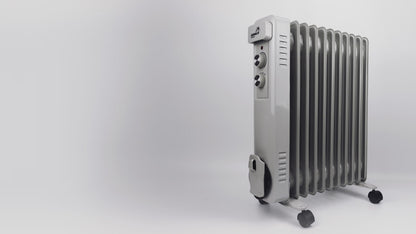 2.5kW Oil Filled Radiator Heater 11 Fin with Thermostat | Portable Electric Radiator