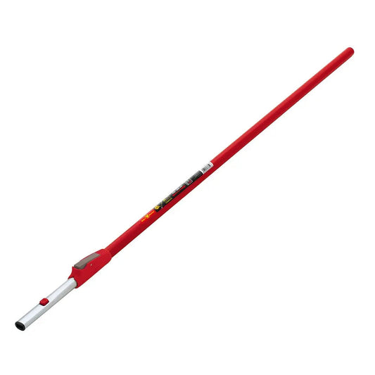 WOLF-Garten ZMV3 Multi-Change® Telescopic Handle with red and yellow aluminium shaft, adjustable from 170cm to 300cm, shown on a white background.
